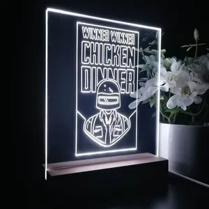 PUBG Battlegrounds Winner Winner Chicken Dinner LED Desk Light