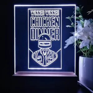 PUBG Battlegrounds Winner Winner Chicken Dinner LED Desk Light
