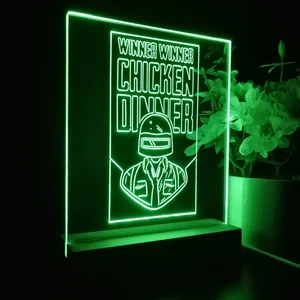 PUBG Battlegrounds Winner Winner Chicken Dinner LED Desk Light