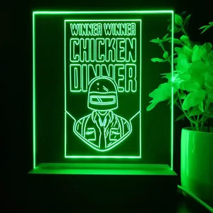 PUBG Battlegrounds Winner Winner Chicken Dinner LED Desk Light
