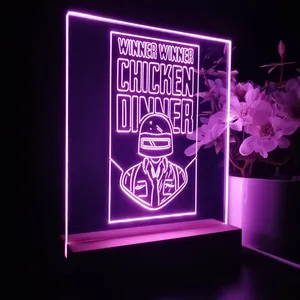 PUBG Battlegrounds Winner Winner Chicken Dinner LED Desk Light