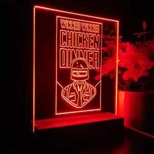 PUBG Battlegrounds Winner Winner Chicken Dinner LED Desk Light