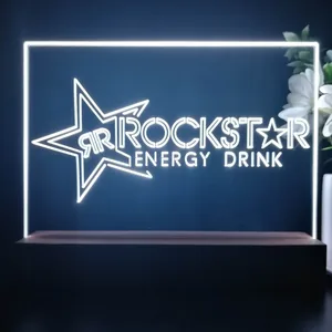Rockstar Energy Drink RR Logo 2 LED Desk Light