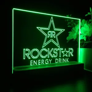 Rockstar Energy Drink RR Logo LED Desk Light