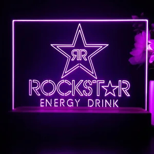 Rockstar Energy Drink RR Logo LED Desk Light