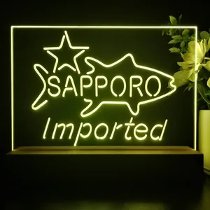 Sapporo Premium Beer Fish Star LED Desk Light