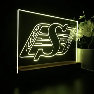Saskatchewan Roughriders Logo LED Desk Light