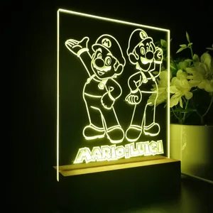 Super Mario Bros Mario and Luigi LED Desk Light