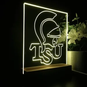 Troy Trojans Logo LED Desk Light
