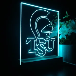 Troy Trojans Logo LED Desk Light