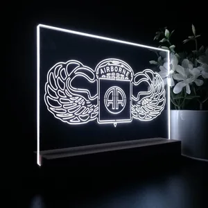 US Army 82nd Airborne Division Wings LED Desk Light