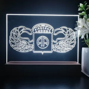US Army 82nd Airborne Division Wings LED Desk Light