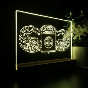US Army 82nd Airborne Division Wings LED Desk Light