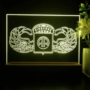 US Army 82nd Airborne Division Wings LED Desk Light