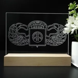 US Army 82nd Airborne Division Wings LED Desk Light