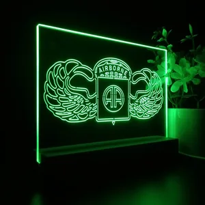 US Army 82nd Airborne Division Wings LED Desk Light