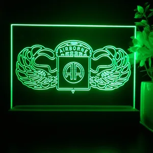 US Army 82nd Airborne Division Wings LED Desk Light