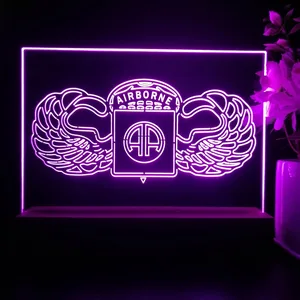 US Army 82nd Airborne Division Wings LED Desk Light