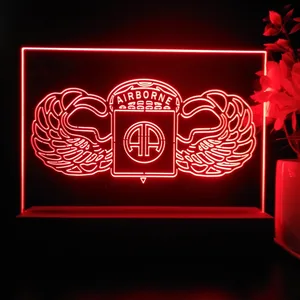 US Army 82nd Airborne Division Wings LED Desk Light