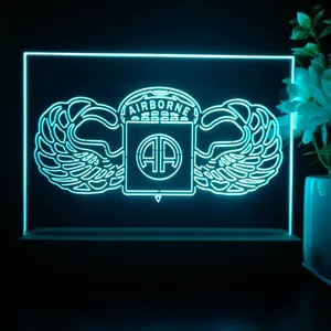 US Army 82nd Airborne Division Wings LED Desk Light