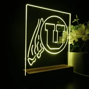 Utah Utes Logo LED Desk Light