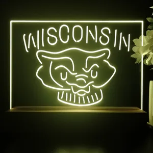 Wisconsin Badgers Logo 2 LED Desk Light