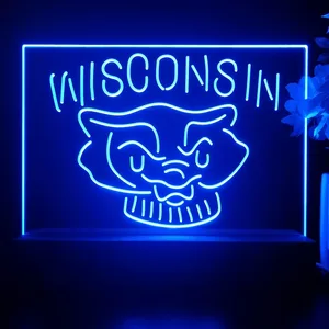 Wisconsin Badgers Logo 2 LED Desk Light