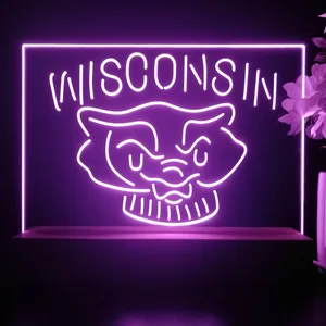 Wisconsin Badgers Logo 2 LED Desk Light