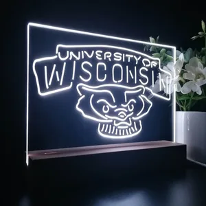 Wisconsin Badgers Logo LED Desk Light