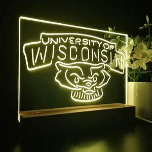 Wisconsin Badgers Logo LED Desk Light
