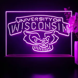 Wisconsin Badgers Logo LED Desk Light