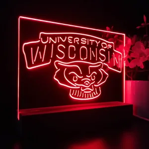 Wisconsin Badgers Logo LED Desk Light