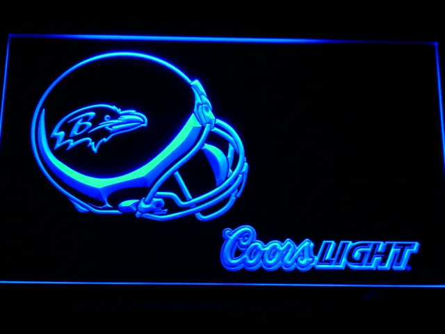 Baltimore Ravens Coors Light Helmet LED Neon Sign