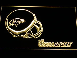 Baltimore Ravens Coors Light Helmet LED Neon Sign