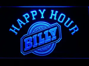 Billy Beer Happy Hour LED Neon Sign