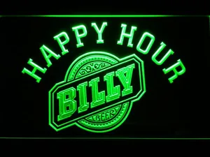 Billy Beer Happy Hour LED Neon Sign