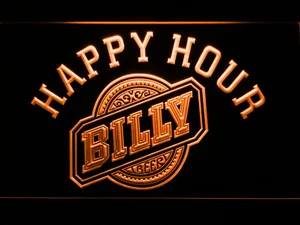 Billy Beer Happy Hour LED Neon Sign