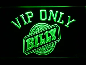 Billy Beer VIP Only LED Neon Sign