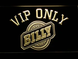 Billy Beer VIP Only LED Neon Sign