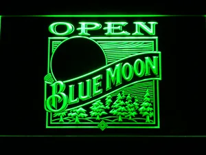 Blue Moon Old Logo Open LED Neon Sign