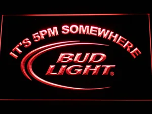 Bud Light It's 5pm Somewhere LED Neon Sign