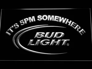 Bud Light It's 5pm Somewhere LED Neon Sign