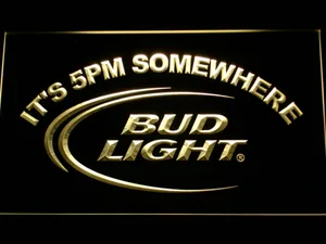 Bud Light It's 5pm Somewhere LED Neon Sign