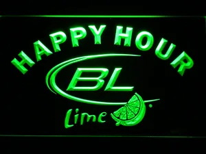 Bud Light Lime Happy Hour LED Neon Sign