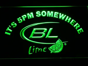 Bud Light Lime It's 5pm Somewhere LED Neon Sign