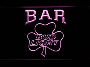 Bud Light Shamrock Bar LED Neon Sign