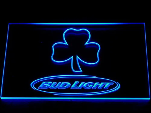 Bud Light Shamrock Outline LED Neon Sign