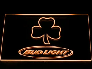 Bud Light Shamrock Outline LED Neon Sign
