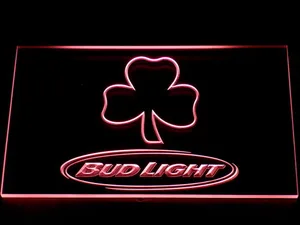 Bud Light Shamrock Outline LED Neon Sign