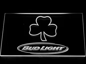 Bud Light Shamrock Outline LED Neon Sign